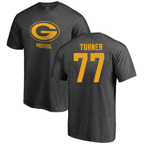 Men Green Bay Packers Ash #77 Turner Billy One Color Nike NFL T Shirt->nfl t-shirts->Sports Accessory